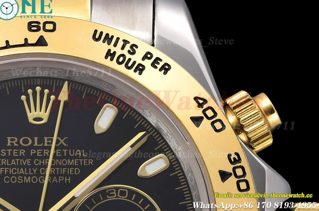 Dial SS GDF YG 40mm Daytona Black A3836 0403